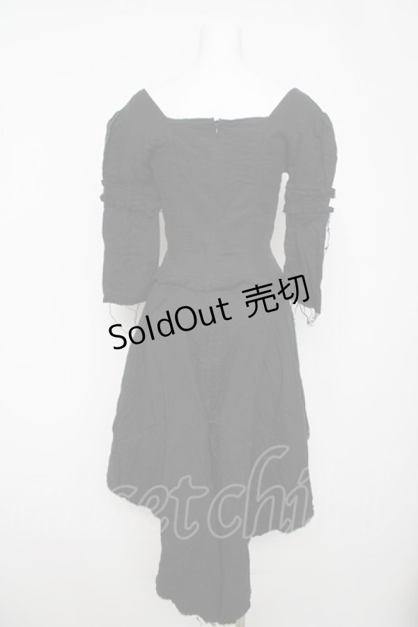 画像2: Na+H / ダメージガーゼワンピース  黒 Y-26-04-01-182-PU-OP-SZ-ZY (2)