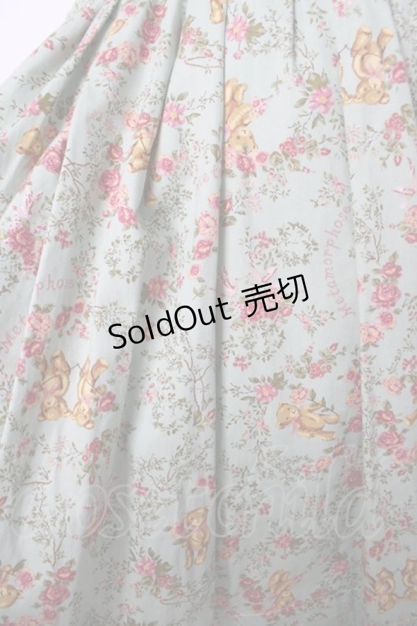 画像3: metamorphose / ガーデニングくまちゃん ミディアムフリルスカート  グリーン Y-26-04-01-185-ME-SK-SZ-ZY (3)