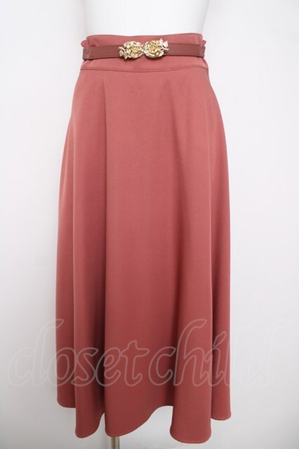 画像1: an another angelus / ローズ金具ベルト付きフレアースカート F コーラルレッド Y-26-04-01-189-CA-SK-SZ-ZY (1)