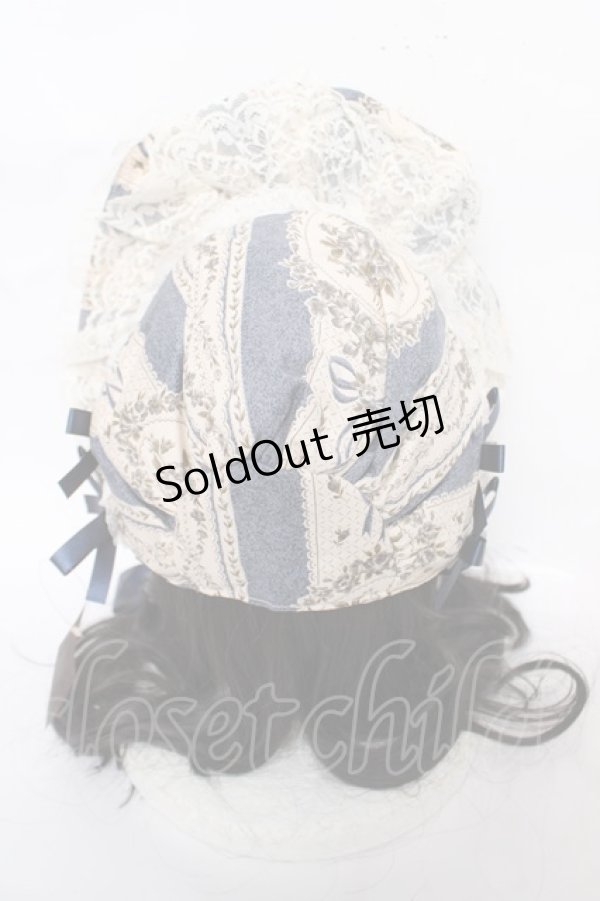画像3: metamorphose / アンティークブーケボンネット  ブルー Y-26-04-01-029-ME-AC-AS-ZY (3)