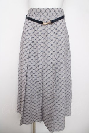 画像: an another angelus / ビットベルト付きANモノグラム柄スカート F グレー Y-26-04-01-190-CA-SK-SZ-ZY