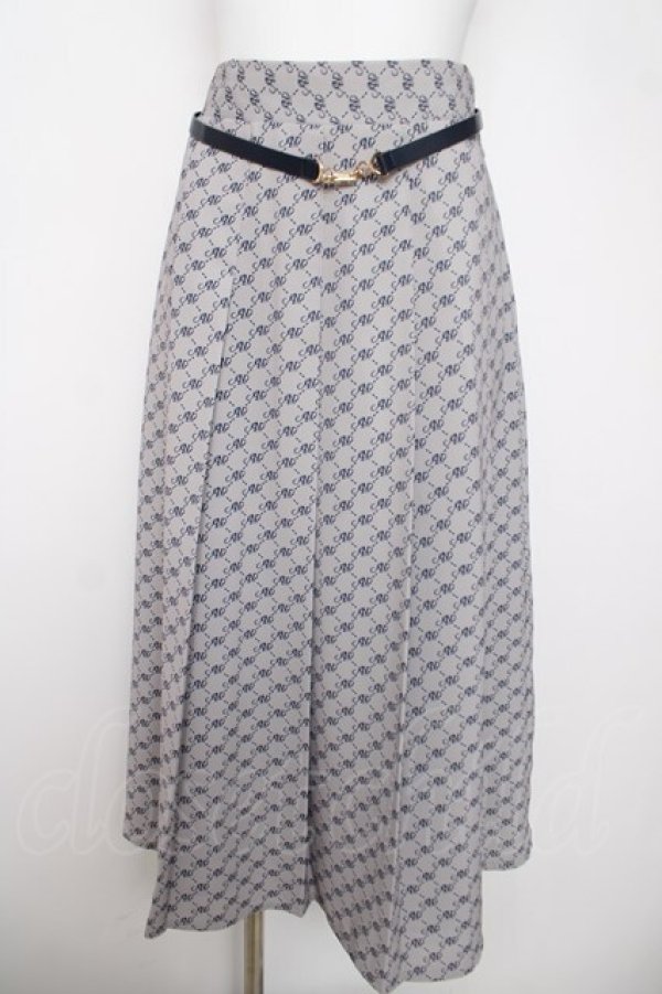 画像1: an another angelus / ビットベルト付きANモノグラム柄スカート F グレー Y-26-04-01-190-CA-SK-SZ-ZY (1)