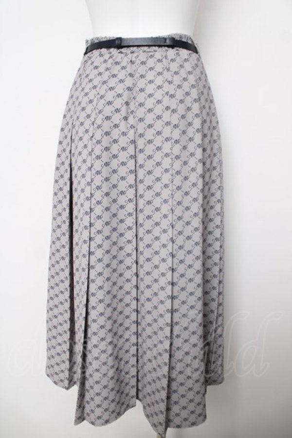 画像2: an another angelus / ビットベルト付きANモノグラム柄スカート F グレー Y-26-04-01-190-CA-SK-SZ-ZY (2)