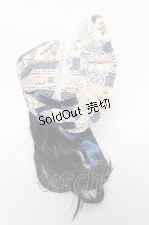 画像4: metamorphose / アンティークブーケボンネット  ブルー Y-26-04-01-029-ME-AC-AS-ZY (4)