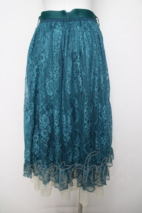 画像2: axes femme / ラッフルフリルレーススカート F グリーン Y-26-04-01-193-AX-SK-SZ-ZY (2)