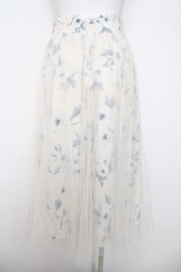 画像2: axes femme / フラワープリーツチュールスカート  生成り Y-26-04-01-195-AX-SK-SZ-ZY (2)