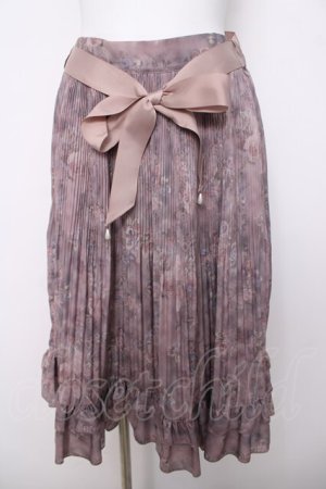 画像: axes femme / ぼかし柄プリーツスカート  ピンク Y-26-04-01-197-AX-SK-SZ-ZY