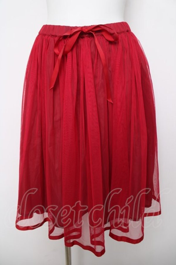 画像1: Fi.n.t / チュールスカート  赤 Y-26-04-01-200-CA-SK-SZ-ZY (1)