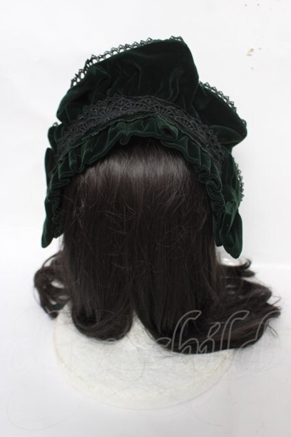 画像3: axes femme kawaii / ベルベットドールハーフボンネット  グリーン Y-26-04-01-032-AX-AC-SZ-ZY (3)