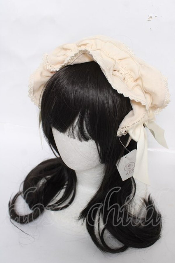 画像1: axes femme kawaii / ドットチュールフリルカチューシャ  生成り Y-26-04-01-041-AX-AC-SZ-ZY (1)