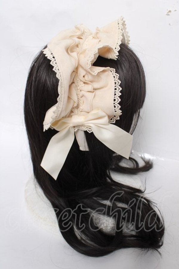 画像3: axes femme kawaii / ドットチュールフリルカチューシャ  生成り Y-26-04-01-041-AX-AC-SZ-ZY (3)