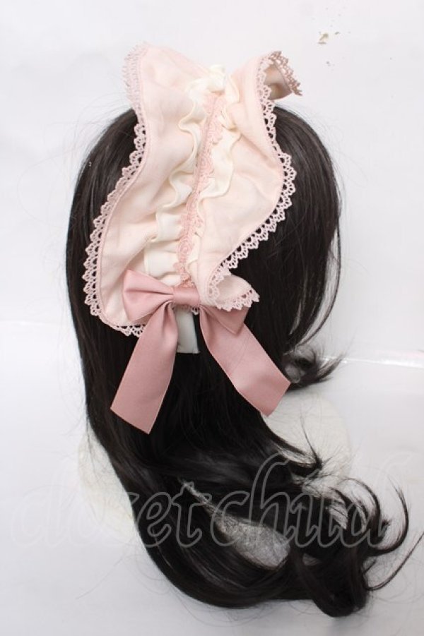 画像3: axes femme kawaii / ドットチュールフリルカチューシャ  ピンク Y-26-04-01-042-AX-AC-SZ-ZY (3)