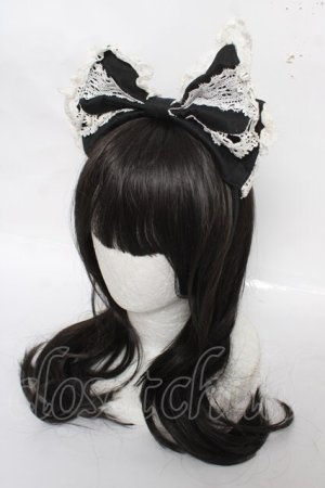 画像: BABY, THE STARS SHINE BRIGHT / レースリボンカチューシャ  ブラック/ホワイト Y-26-04-01-044-BA-ZA-SZ-ZY