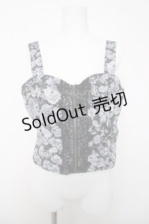 画像: axes femme / フルールPTジップ付ビスチェ  黒 Y-26-04-03-049-AX-TO-SZ-ZY