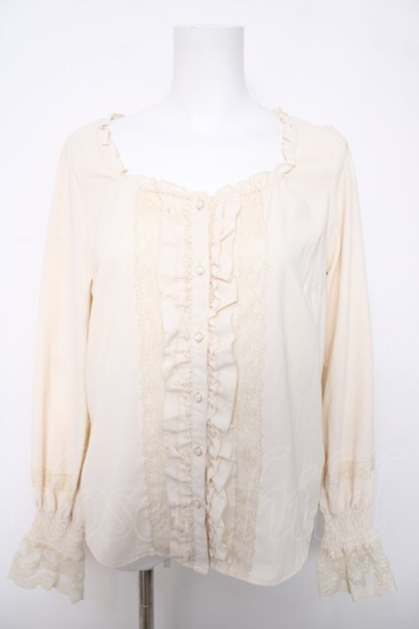 画像1: axes femme / 20th/フリルブラウス  生成り Y-26-04-03-054-AX-BL-SZ-ZY (1)