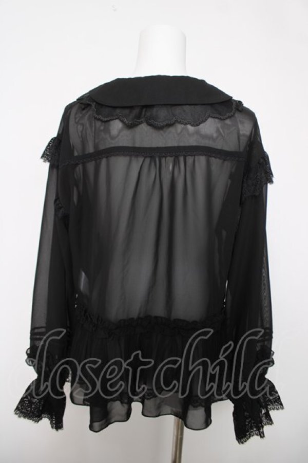 画像2: axes femme / ブルゾン風フリルシアブラウス F 黒 Y-26-04-03-055-AX-BL-SZ-ZY (2)