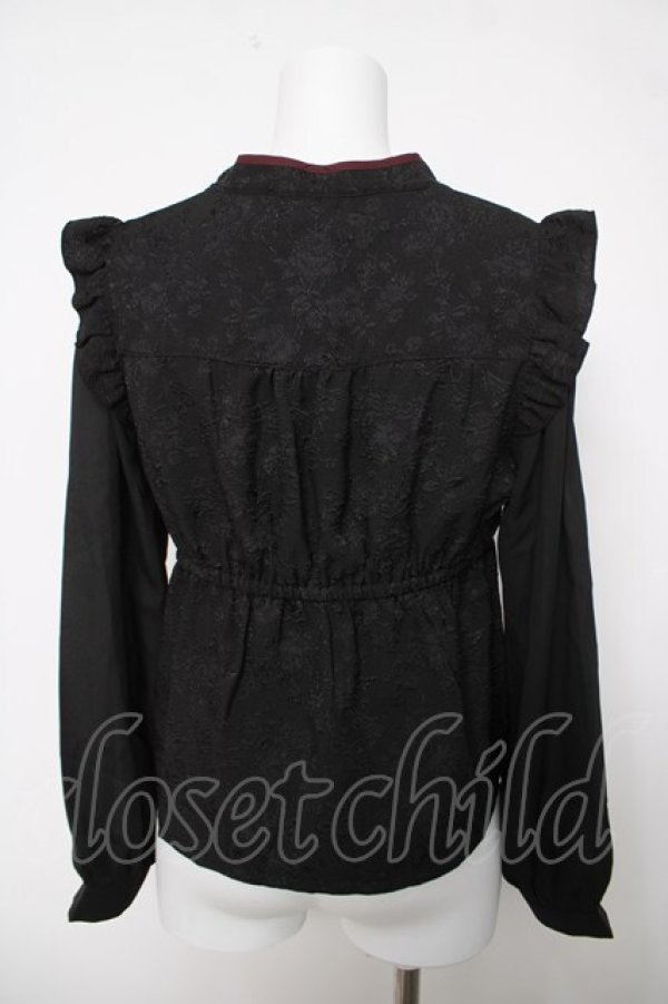 画像2: axes femme POETIQUE / チャイナバタフライ刺繍ブラウス  黒 Y-26-04-03-056-AX-BL-SZ-ZY (2)