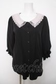画像1: axes femme POETIQUE / レース襟ブラウス  黒 Y-26-04-03-057-AX-BL-SZ-ZY (1)