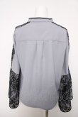 画像2: axes femme / 袖レースブラウス  ブルーグレー Y-26-04-03-060-AX-BL-SZ-ZY (2)