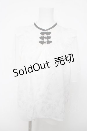 画像: axes femme / ジャカードチャイナブラウス  白 Y-26-04-03-061-AX-BL-SZ-ZY