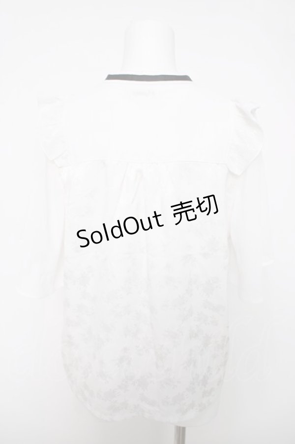 画像2: axes femme / ジャカードチャイナブラウス  白 Y-26-04-03-061-AX-BL-SZ-ZY (2)