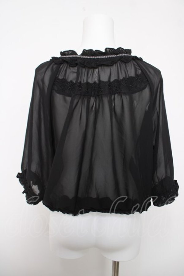 画像2: axes femme / シャーリングシフォンブルゾン  黒 Y-26-04-03-063-AX-JA-SZ-ZY (2)