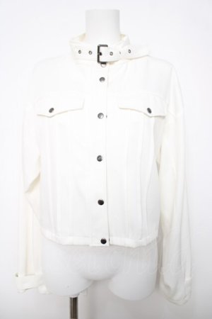 画像: axes femme / ベルト付ショートブルゾン  白 Y-26-04-03-068-AX-JA-SZ-ZY