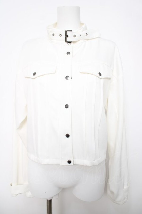 画像1: axes femme / ベルト付ショートブルゾン  白 Y-26-04-03-068-AX-JA-SZ-ZY (1)
