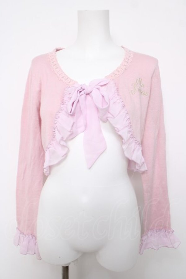 画像1: axes femme kawaii / 刺繍入りボレロ  ピンク Y-26-04-03-071-AX-TO-SZ-ZY (1)