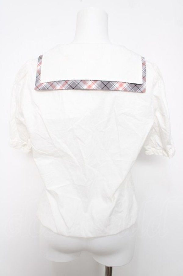 画像2: Fi.n.t / チェック襟ブラウス  白 Y-26-04-03-072-CA-BL-SZ-ZY (2)