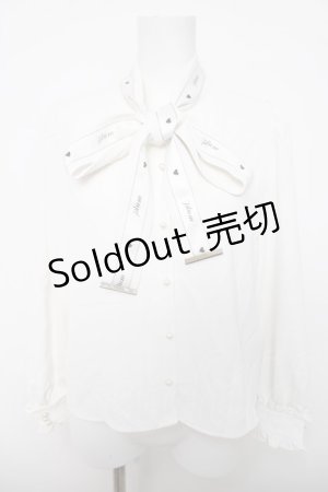 画像: pium / プリントボウタイブラウス  白 Y-26-04-03-078-LO-BL-SZ-ZY