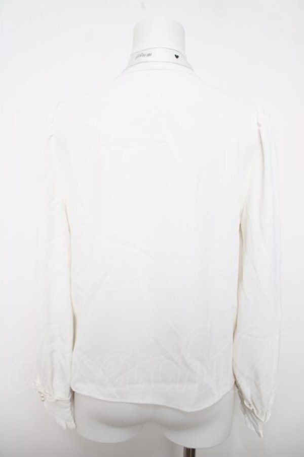 画像2: pium / プリントボウタイブラウス  白 Y-26-04-03-078-LO-BL-SZ-ZY (2)