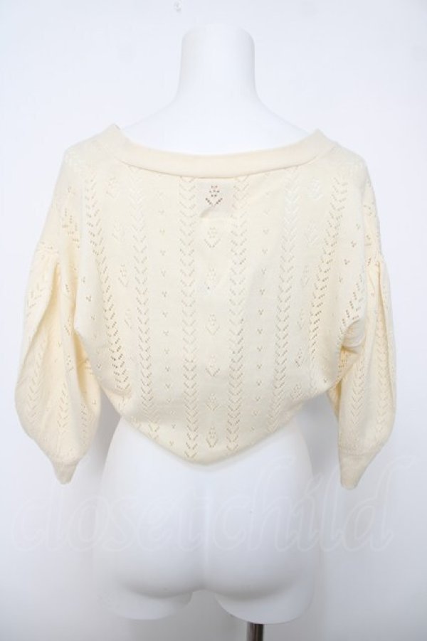 画像2: F&A / ドライフラワー釦透かし編みカーディガン  生成り Y-26-04-03-082-LO-TO-SZ-ZY (2)