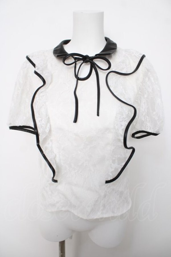 画像1: Bubbles / ポイントレザーレースブラウス F ホワイト Y-26-04-03-085-CA-TO-SZ-ZY (1)