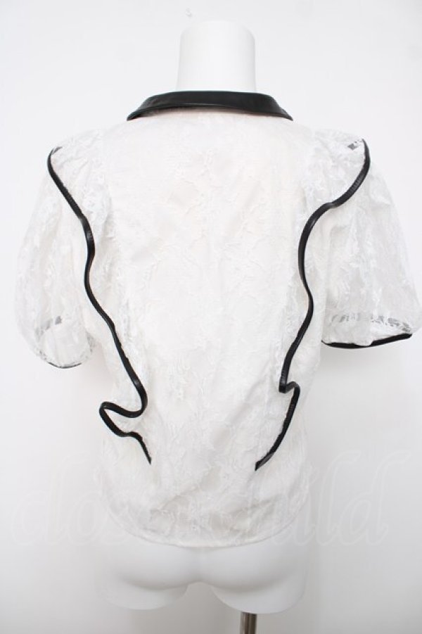 画像2: Bubbles / ポイントレザーレースブラウス F ホワイト Y-26-04-03-085-CA-TO-SZ-ZY (2)