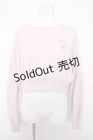 画像: evelyn / ネコ刺繍トレーナー  ピンク Y-26-04-03-086-LO-TO-SZ-ZY