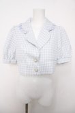 画像1: evelyn / 千鳥柄ショートジャケット  サックス Y-26-04-03-088-LO-TO-SZ-ZY (1)
