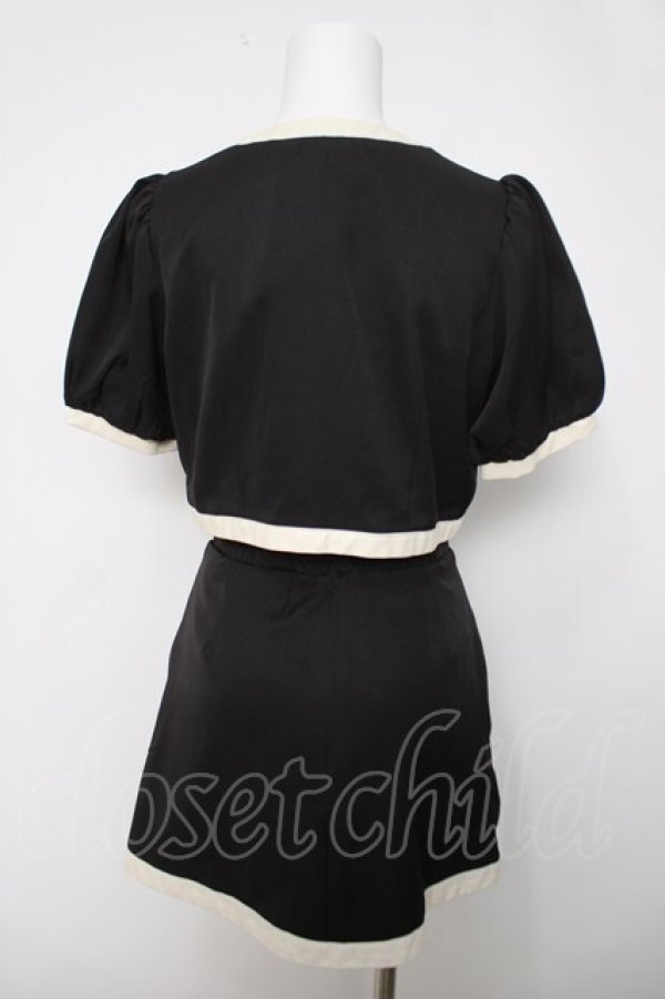 画像2: Bubbles / レザートリミングリボンセットアップ F ブラック Y-26-04-03-089-CA-OP-SZ-ZY (2)