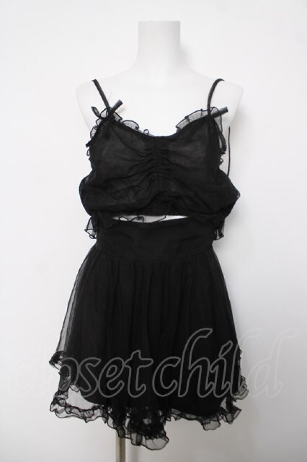 画像1: Honey Cinnamon / チュールビスチェセットアップ F ブラック Y-26-04-03-090-LO-OP-SZ-ZY (1)