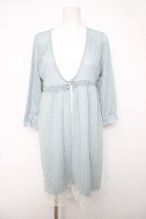 画像: axes femme / レース重ねロングカーディガン  サックス Y-26-04-03-092-AX-TO-SZ-ZY