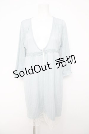 画像: axes femme / レース重ねロングカーディガン  サックス Y-26-04-03-092-AX-TO-SZ-ZY