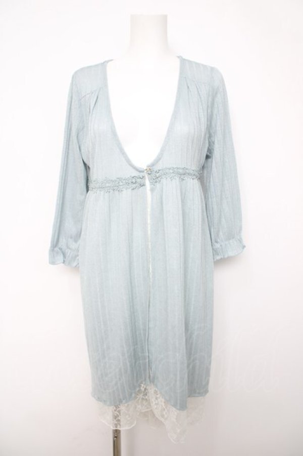 画像1: axes femme / レース重ねロングカーディガン  サックス Y-26-04-03-092-AX-TO-SZ-ZY (1)