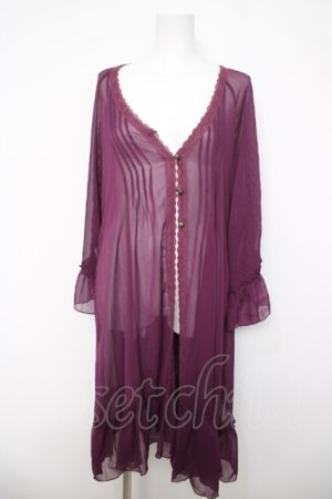 画像: axes femme / シースルーロングカーデ  パープル Y-26-04-03-093-AX-TO-SZ-ZY