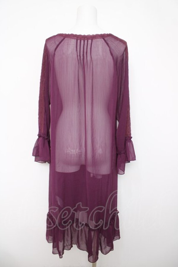 画像2: axes femme / シースルーロングカーデ  パープル Y-26-04-03-093-AX-TO-SZ-ZY (2)