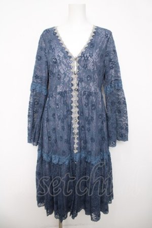 画像: axes femme / 花柄総レースガウンワンピース  青 Y-26-04-03-095-AX-OP-SZ-ZY