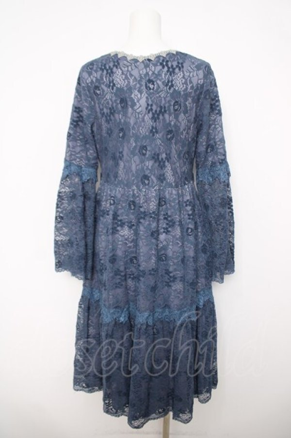 画像2: axes femme / 花柄総レースガウンワンピース  青 Y-26-04-03-095-AX-OP-SZ-ZY (2)