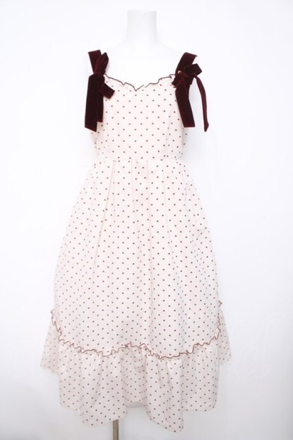 画像1: axes femme / ハートフロッキージャンスカ F 生成り Y-26-04-03-096-AX-OP-SZ-ZY (1)