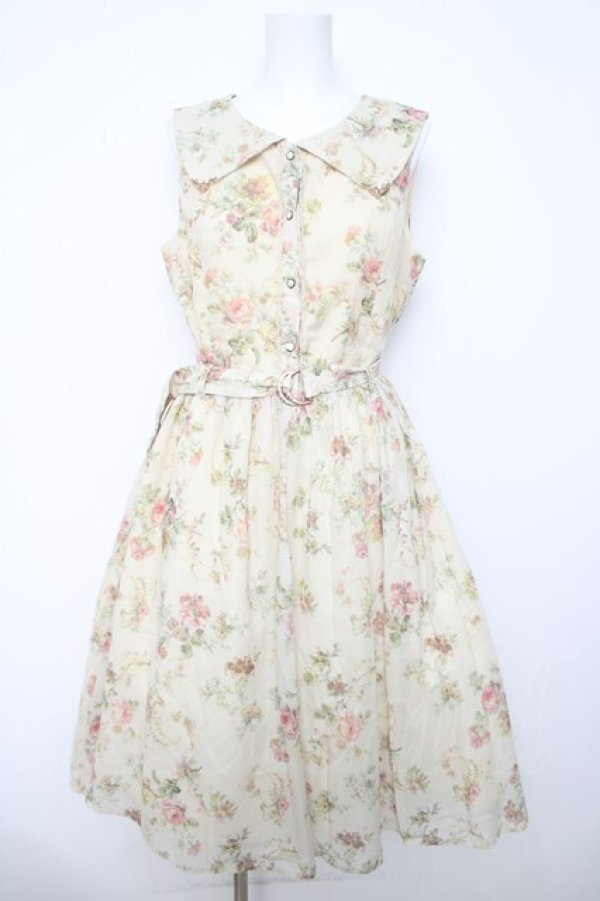 画像1: axes femme / 花柄セーラーワンピース  生成り Y-26-04-03-098-AX-OP-SZ-ZY (1)