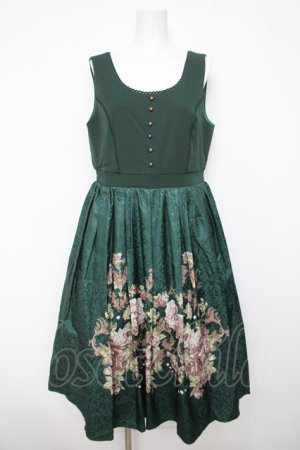 画像: axes femme NOSTALGIE / 薔薇パネル柄ジャンスカ  グリーン Y-26-04-03-100-AX-OP-SZ-ZY