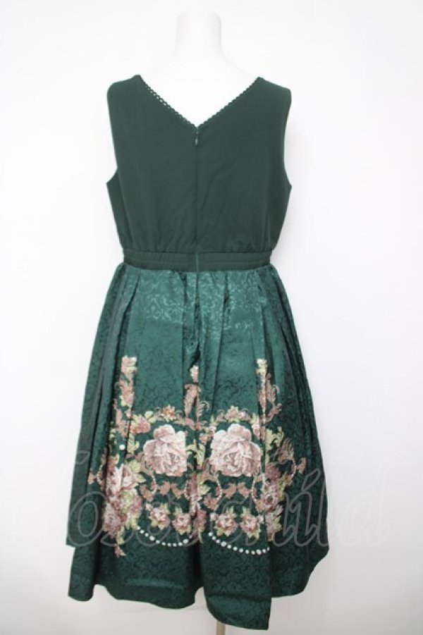 画像2: axes femme NOSTALGIE / 薔薇パネル柄ジャンスカ  グリーン Y-26-04-03-100-AX-OP-SZ-ZY (2)